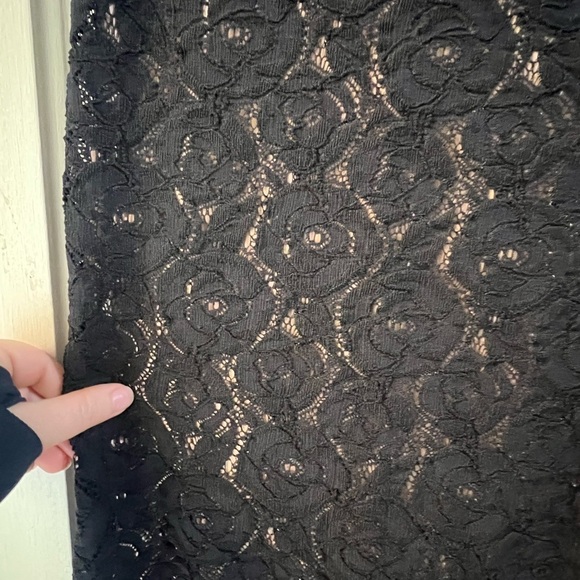 Fuzzi Black Lace Sheer Midi Dress M - Picture 4 of 10